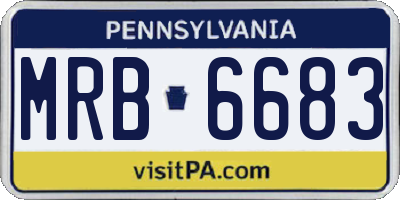 PA license plate MRB6683