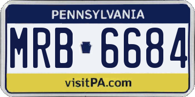 PA license plate MRB6684