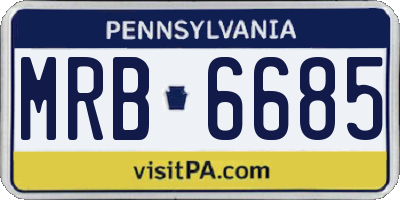 PA license plate MRB6685
