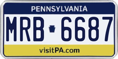PA license plate MRB6687