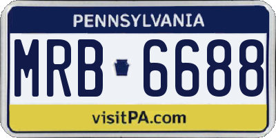 PA license plate MRB6688