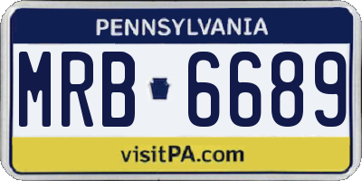PA license plate MRB6689