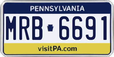 PA license plate MRB6691