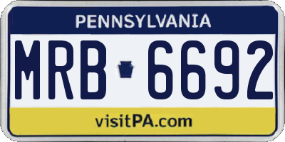 PA license plate MRB6692