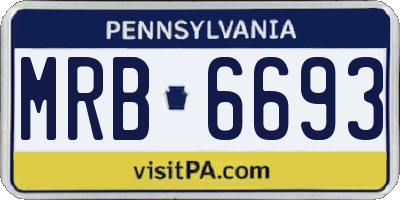 PA license plate MRB6693