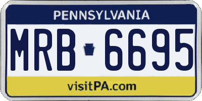 PA license plate MRB6695