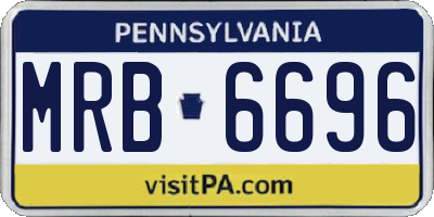 PA license plate MRB6696