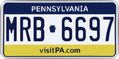 PA license plate MRB6697