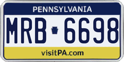 PA license plate MRB6698