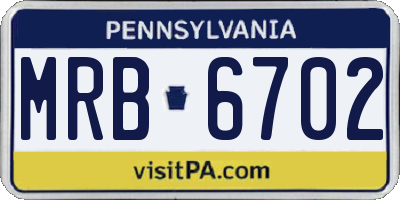 PA license plate MRB6702