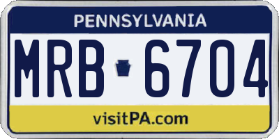 PA license plate MRB6704