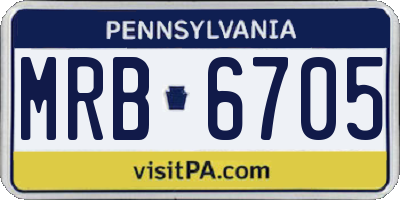 PA license plate MRB6705