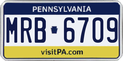 PA license plate MRB6709