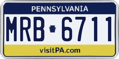 PA license plate MRB6711
