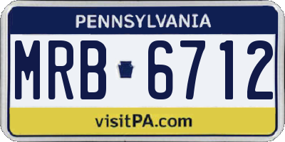 PA license plate MRB6712