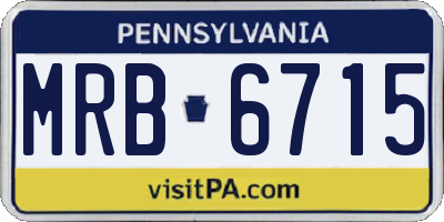 PA license plate MRB6715