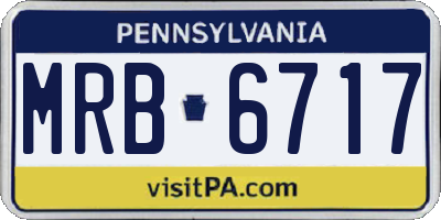 PA license plate MRB6717