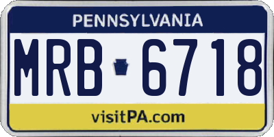 PA license plate MRB6718