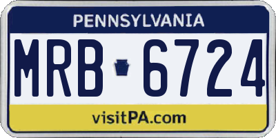 PA license plate MRB6724