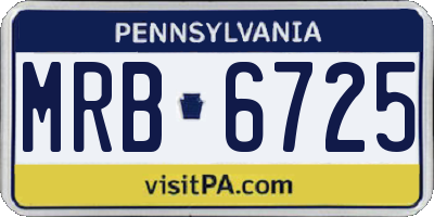PA license plate MRB6725