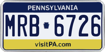 PA license plate MRB6726