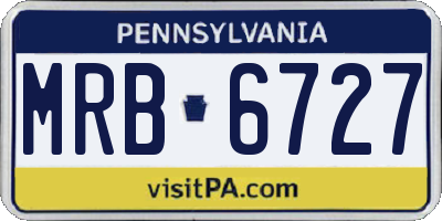 PA license plate MRB6727