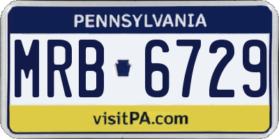 PA license plate MRB6729