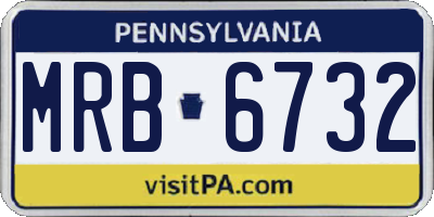 PA license plate MRB6732