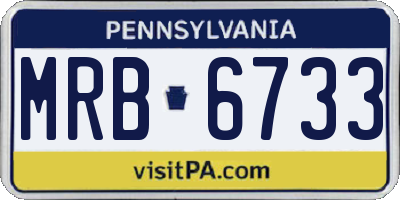 PA license plate MRB6733
