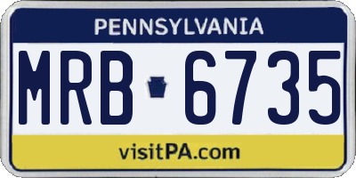 PA license plate MRB6735