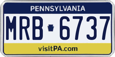 PA license plate MRB6737