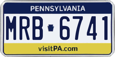 PA license plate MRB6741