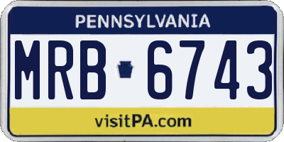 PA license plate MRB6743