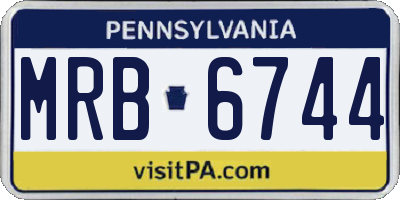 PA license plate MRB6744