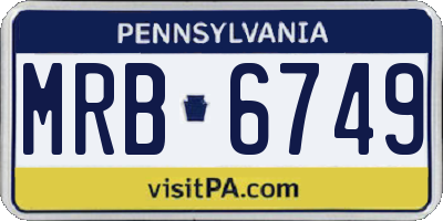 PA license plate MRB6749