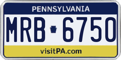 PA license plate MRB6750