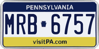 PA license plate MRB6757