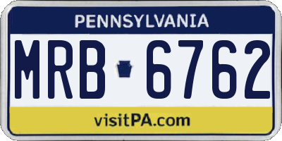 PA license plate MRB6762