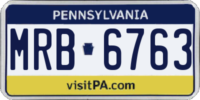 PA license plate MRB6763