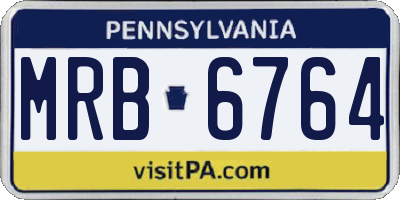 PA license plate MRB6764
