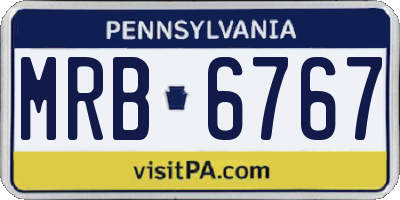 PA license plate MRB6767