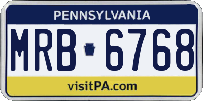 PA license plate MRB6768