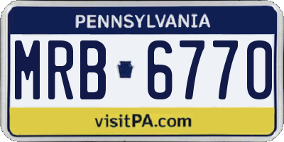 PA license plate MRB6770