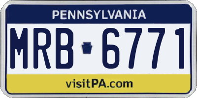 PA license plate MRB6771