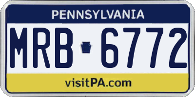 PA license plate MRB6772