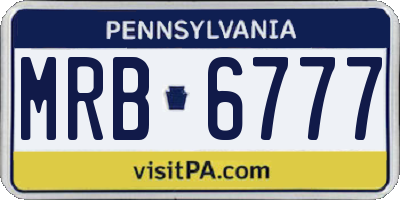 PA license plate MRB6777