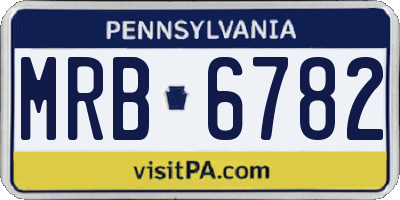 PA license plate MRB6782