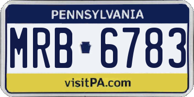 PA license plate MRB6783