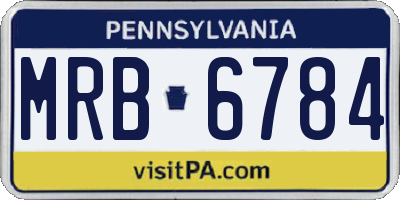 PA license plate MRB6784
