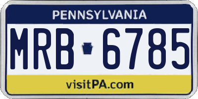 PA license plate MRB6785